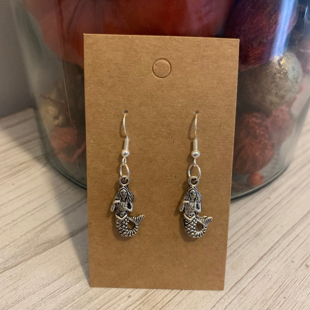Silver Mermaid Dangle Earrings